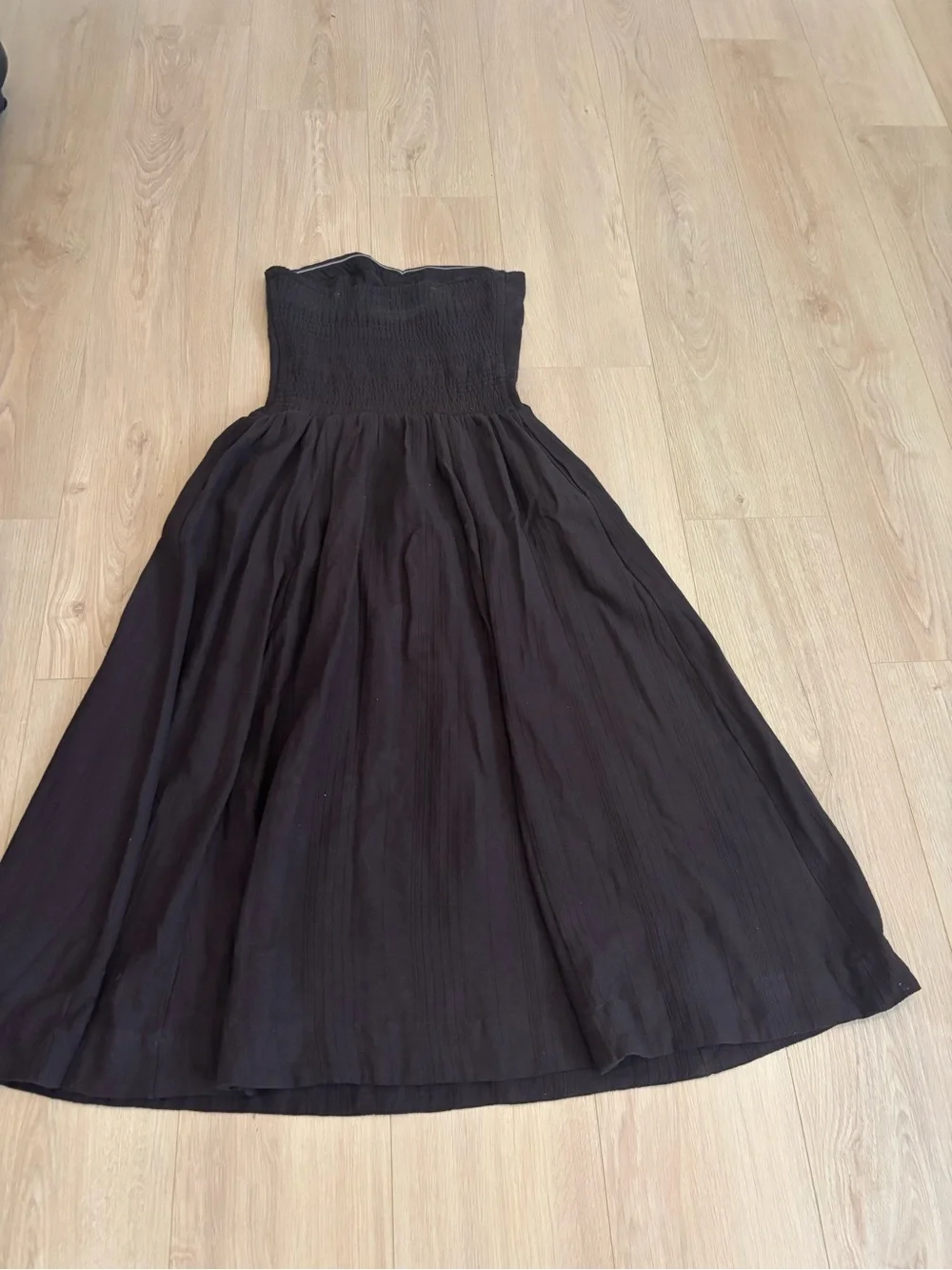 Free People Chocolate Brown Strapless Midi Skirt